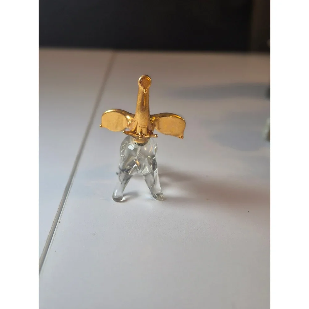 1950's Vintage Hand-Blown Glass Elephant -trunk‎ up for luck~Figurine